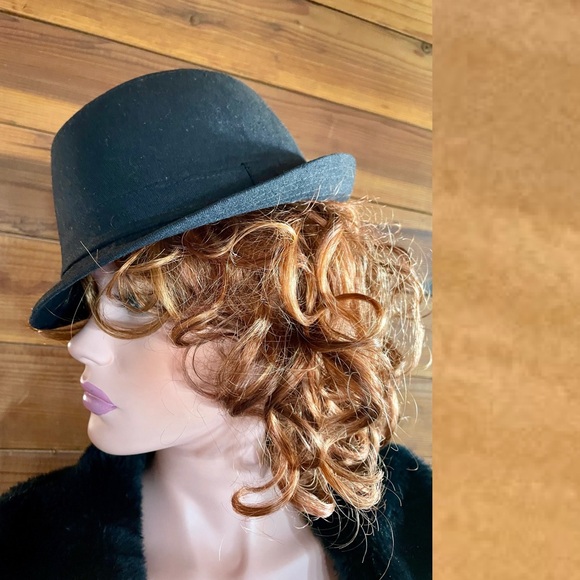 Vintage 90’s FEDORA Style Black Felt Hat One-Size - Picture 4 of 10